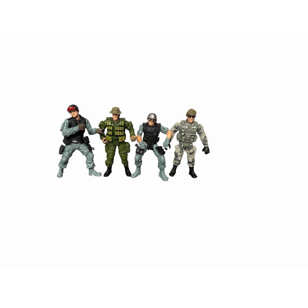 Chap Mei Mixed 4” Figure Lot Military Soldiers & Police Swat Action Figures